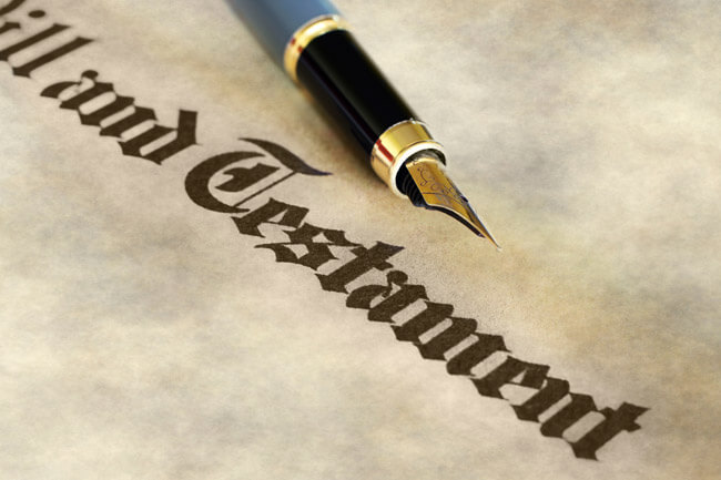 Photo of a Last Will and Testament, a service offered from Carr Quinn King Family Law Firm